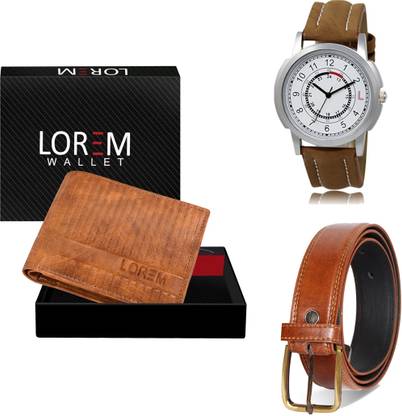 LOREM Belt, Wallet & Watch Combo