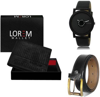 LOREM Belt, Wallet & Watch Combo