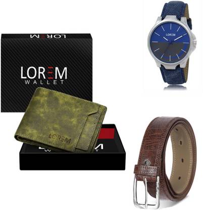 LOREM Belt, Wallet & Watch Combo