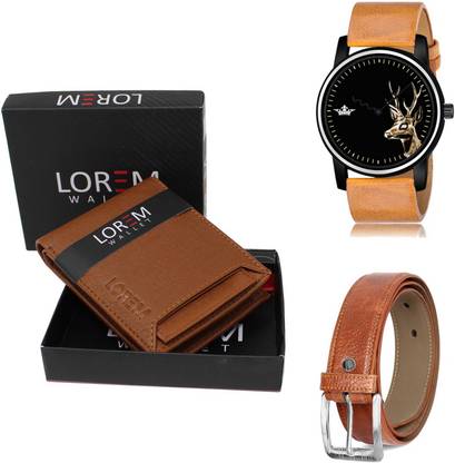 LOREM Belt, Wallet & Watch Combo
