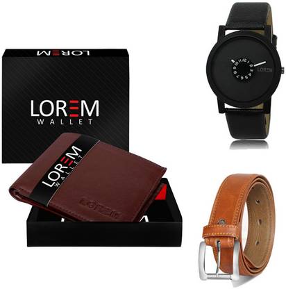 LOREM Belt, Wallet & Watch Combo