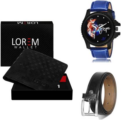 LOREM Belt, Wallet & Watch Combo