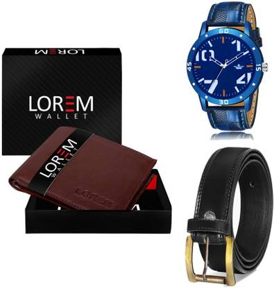 LOREM Belt, Wallet & Watch Combo