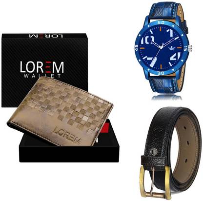 LOREM Belt, Wallet & Watch Combo