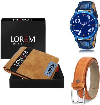 LOREM Belt, Wallet & Watch Combo