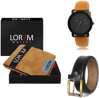 LOREM Belt, Wallet & Watch Combo