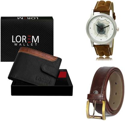 LOREM Belt, Wallet & Watch Combo