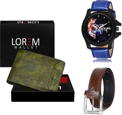 LOREM Belt, Wallet & Watch Combo