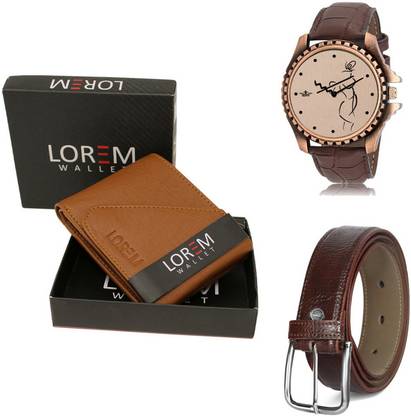 LOREM Belt, Wallet & Watch Combo