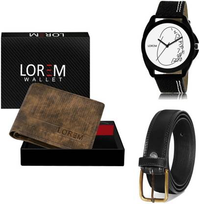 LOREM Belt, Wallet & Watch Combo