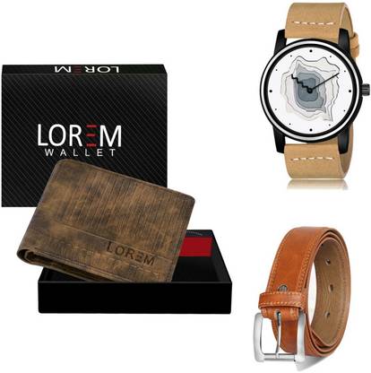 LOREM Belt, Wallet & Watch Combo