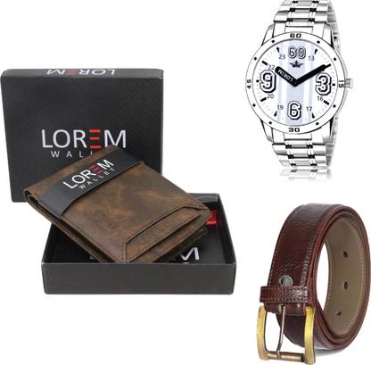 LOREM Belt, Wallet & Watch Combo