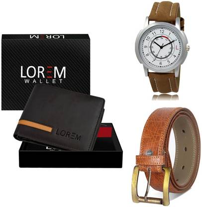 LOREM Belt, Wallet & Watch Combo