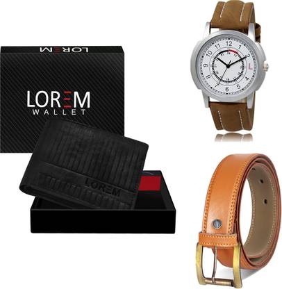 LOREM Belt, Wallet & Watch Combo