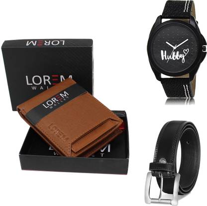 LOREM Belt, Wallet & Watch Combo