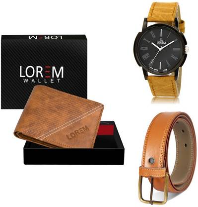 LOREM Belt, Wallet & Watch Combo