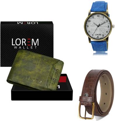 LOREM Belt, Wallet & Watch Combo