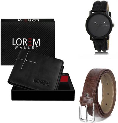 LOREM Belt, Wallet & Watch Combo