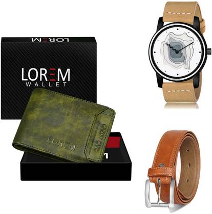 LOREM Belt, Wallet & Watch Combo