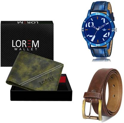 LOREM Belt, Wallet & Watch Combo