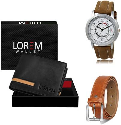 LOREM Belt, Wallet & Watch Combo