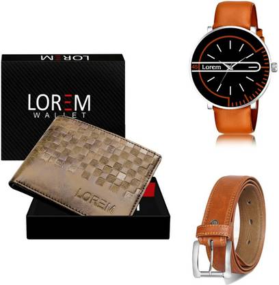 LOREM Belt, Wallet & Watch Combo