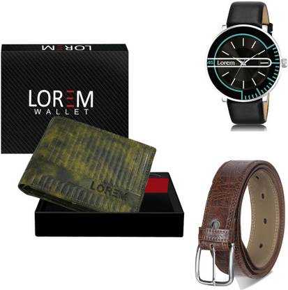LOREM Belt, Wallet & Watch Combo