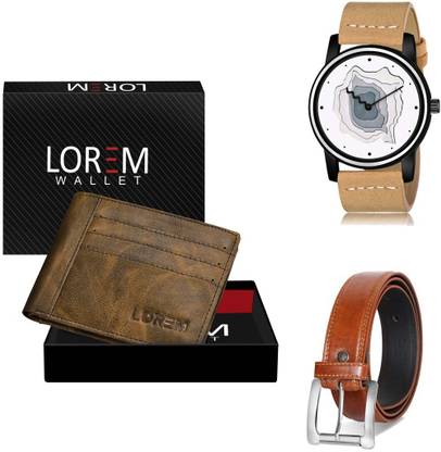 LOREM Belt, Wallet & Watch Combo