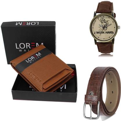 LOREM Belt, Wallet & Watch Combo
