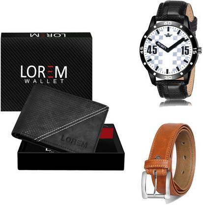 LOREM Belt, Wallet & Watch Combo