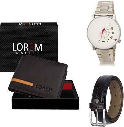 LOREM Belt, Wallet & Watch Combo