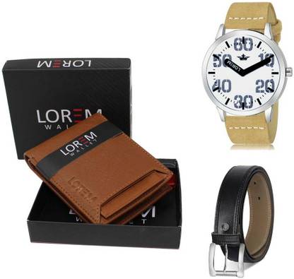 LOREM Belt, Wallet & Watch Combo