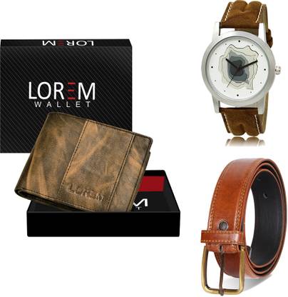 LOREM Belt, Wallet & Watch Combo