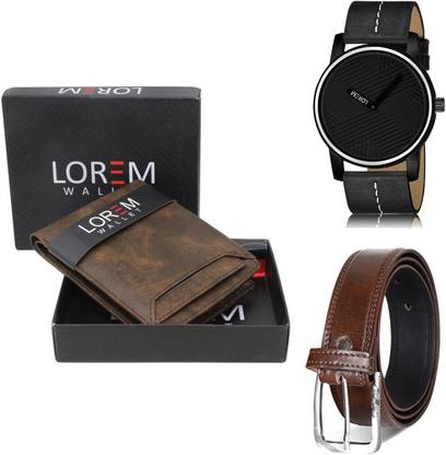 LOREM Belt, Wallet & Watch Combo