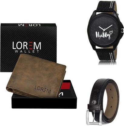 LOREM Belt, Wallet & Watch Combo