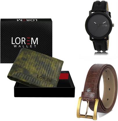 LOREM Belt, Wallet & Watch Combo