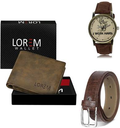 LOREM Belt, Wallet & Watch Combo