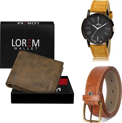 LOREM Belt, Wallet & Watch Combo