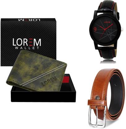 LOREM Belt, Wallet & Watch Combo