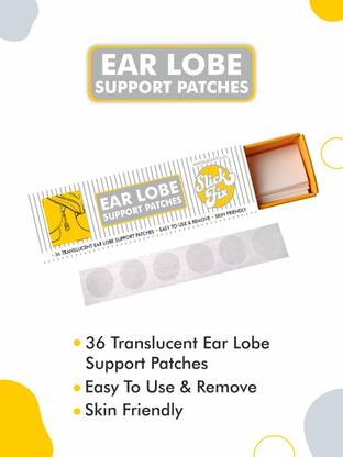 SLICKFIX Ear Lobe Tape/Invisible Ear Lobe Support Patch for Heavy Earrings (Pack of 36) Accessory Tape Dot