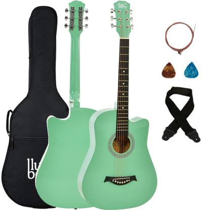 BLUEBERRY B-38C Bright-Teal, 38 Inch Acoustic Guitar Linden Wood, Basswood Tech Wood Right Hand Orientation
