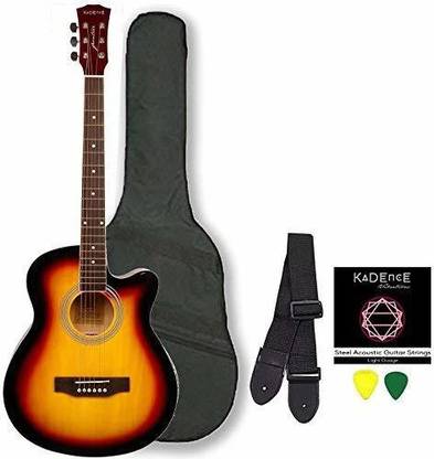 KADENCE Frontier Series, Acoustic Guitar Die Cast Keys Combo with Bag + Online Classes Acoustic Guitar Rosewood Rosewood Right Hand Orientation