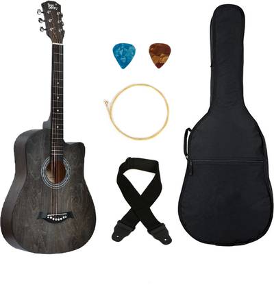 BLUEBERRY B-38C Retro Black, 38 Inch Acoustic Guitar Linden Wood Synthetic Wood Right Hand Orientation