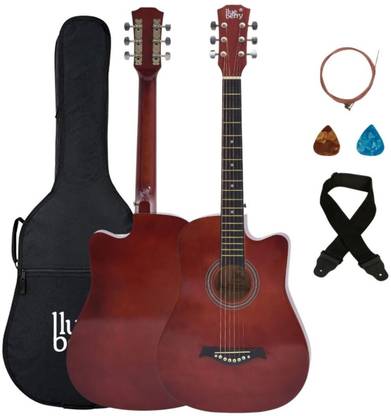 BLUEBERRY B-D38-BROWN 38Inch Inbuilt TrussRod Acoustic Guitar Linden Wood Plastic Right Hand Orientation