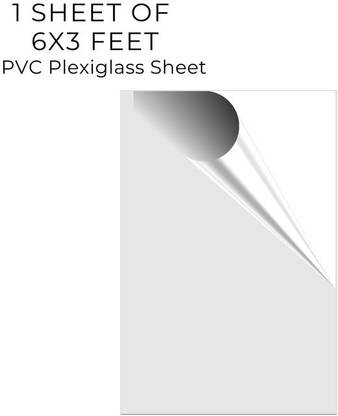 UNIXAA 6X3 FEET Plexiglass/PET Transparent Sheet With Double Sided Protective Film 72 inch Acrylic Sheet