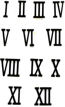 BanteyBanatey 12 Black Acrylic Roman Numbers / Numeral / Digit for Clock Making in Resin Art 0.5 cm Acrylic Sheet