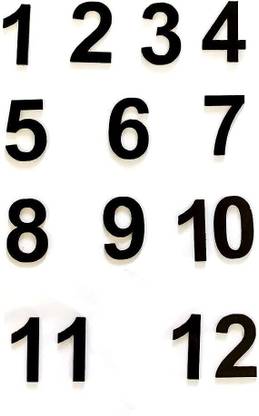 BanteyBanatey 12 Black Acrylic English Number / Numeral / Digit for Clock Making in Resin Art 0.5 cm Acrylic Sheet