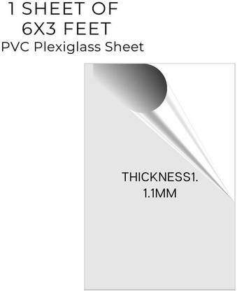 UNIXAA 6X3Feet Plexiglass/PET Transparent Sheet Double Sided Protective Film(Pack Of 1) 72 inch Acrylic Sheet