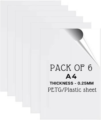 Lonaar PETG 0.25mm Thickness Sheet With Double Sided Protective Film 6 Sheet (A4 Size) 29.7 cm Acrylic Sheet