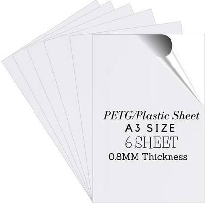 I-Birds Enterprises Pack Of 6 Clear Transparent PVC Sheet With Double Sided Protective Film (A3) 42 cm Acrylic Sheet